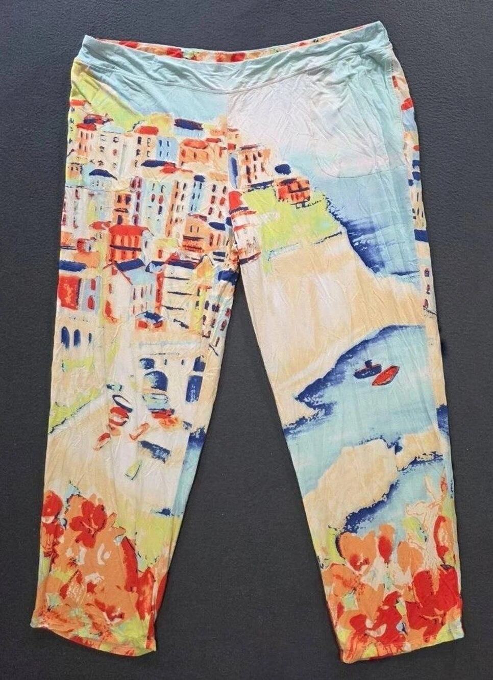 Soma XXL Cool Nights Multicolor Soft Pajama Ankle Pants A010607